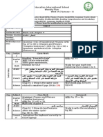 Education International School Weekly Plan: Arabic