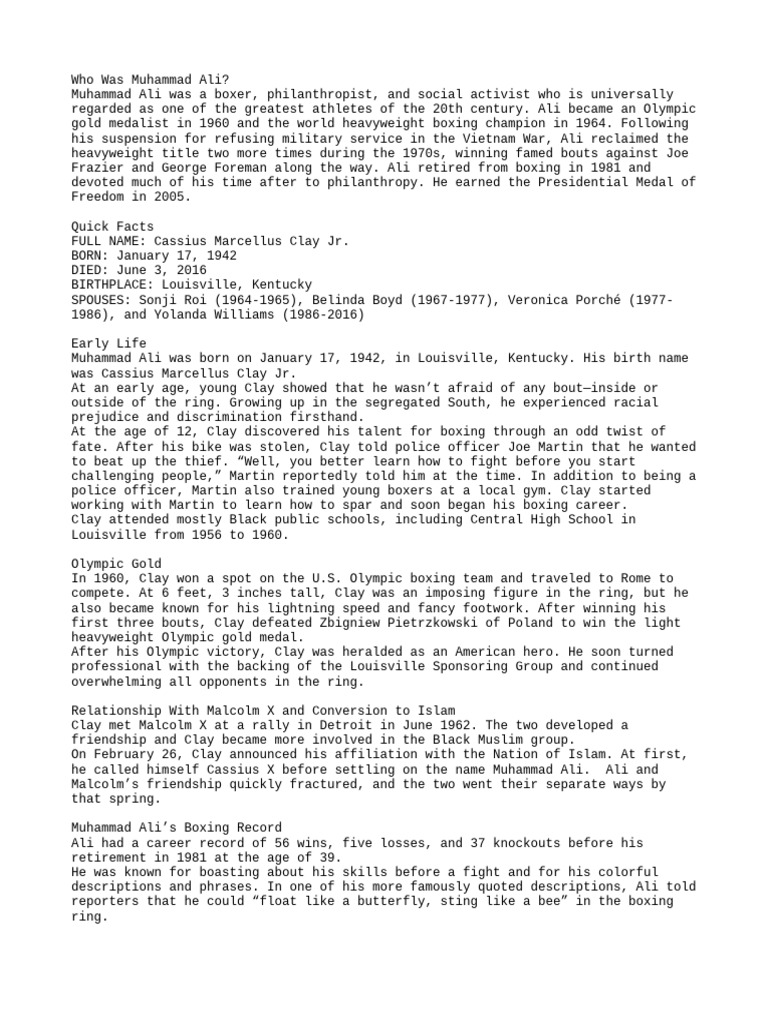 Muhammad Ali | PDF