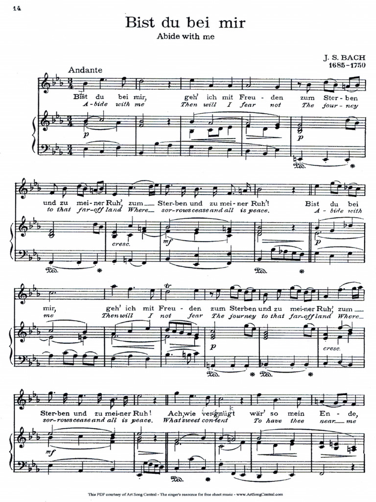 Bach Bist Du Bei Mir Text