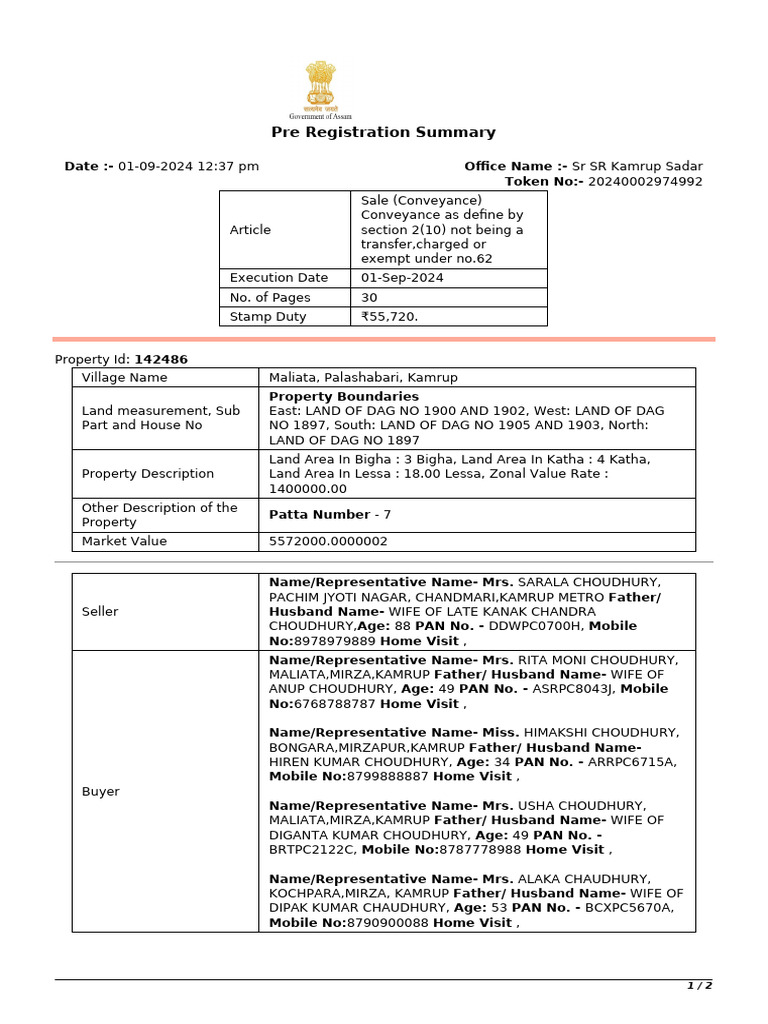 Pre Registration Summary | PDF