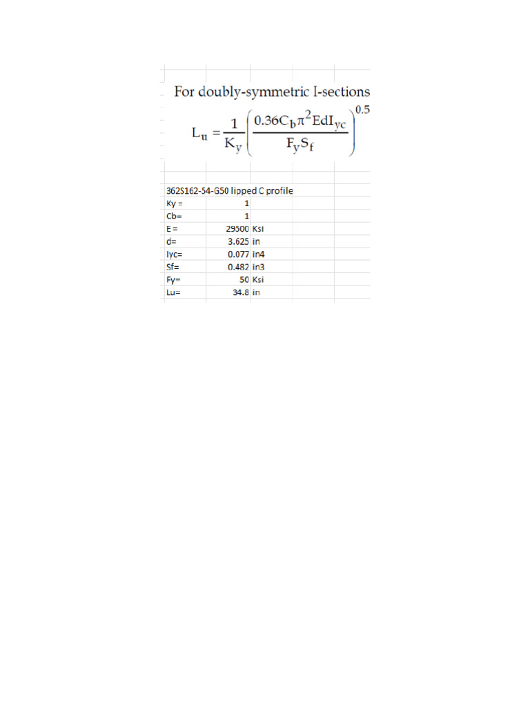 CFS Lu Value Calcs | PDF