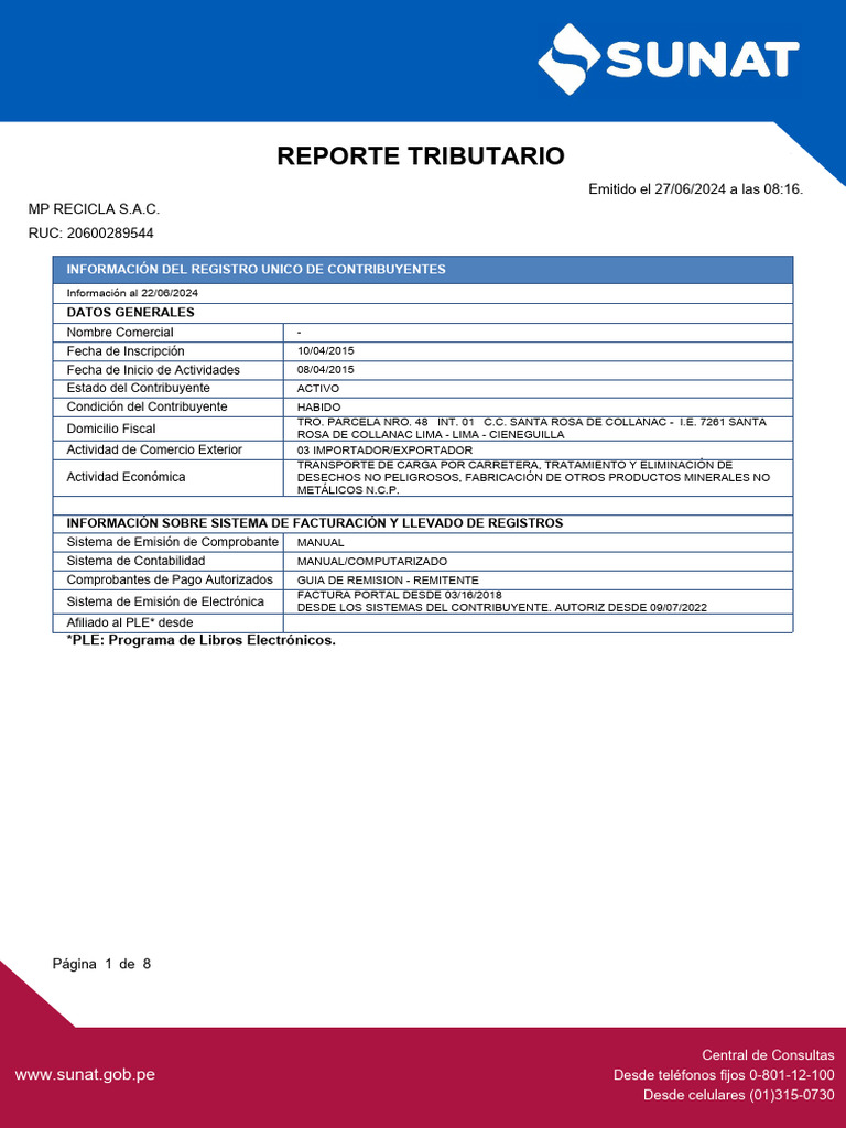 Reporte tributario para terceros pdf