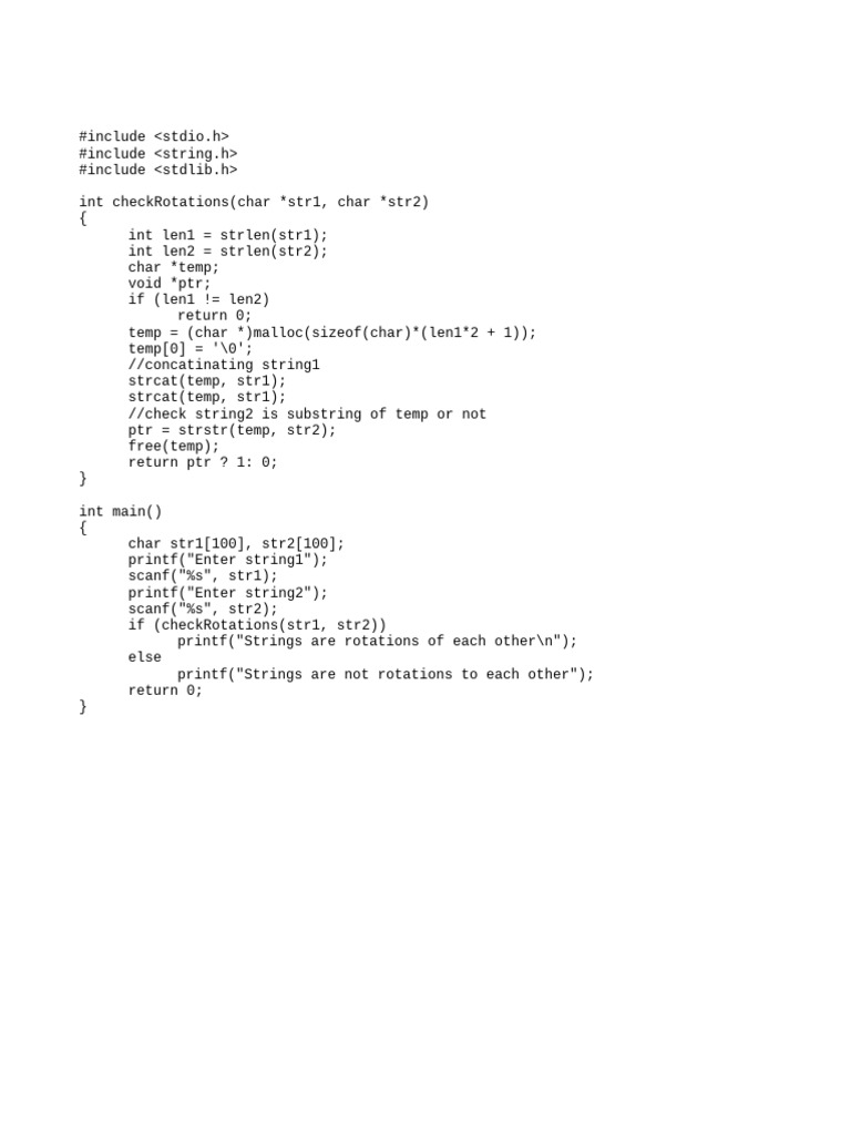 15 Check Whether Given Two Strings Are Rotations of e | PDF