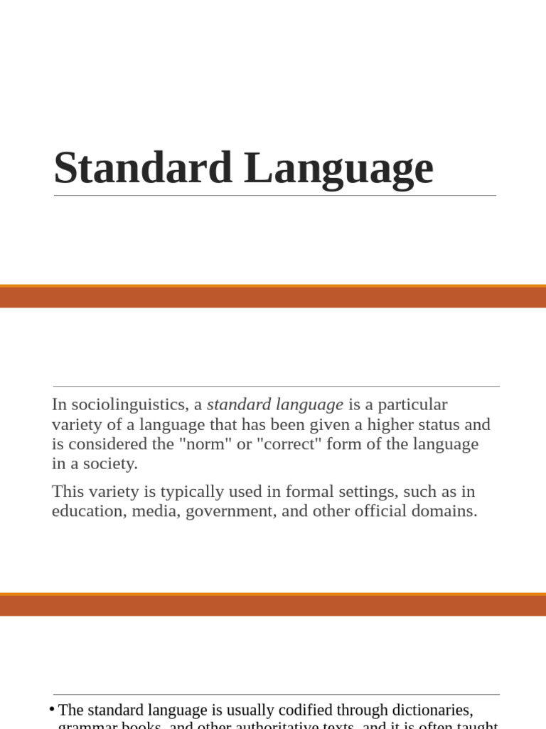Standard Language | PDF