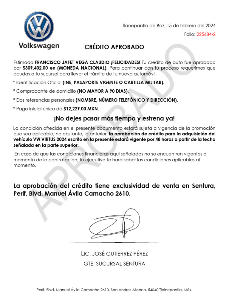  cr dito aprobado plantilla vw 1 pdf