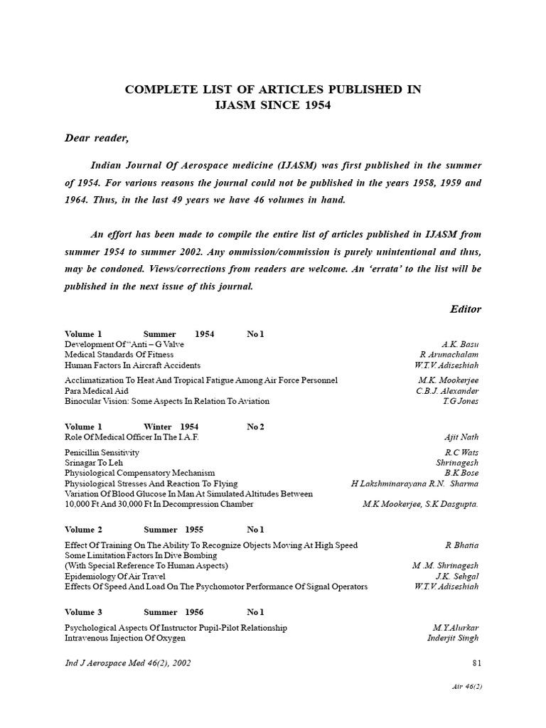 Complete List of Articles Published in I | PDF