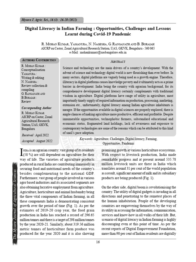 Digital Literacy in Rural India | PDF | Agriculture | Accelerometer
