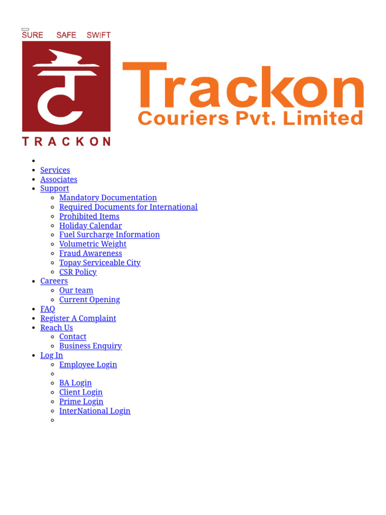 Trackon Courier Services Overview | PDF | Personal Identification Number
