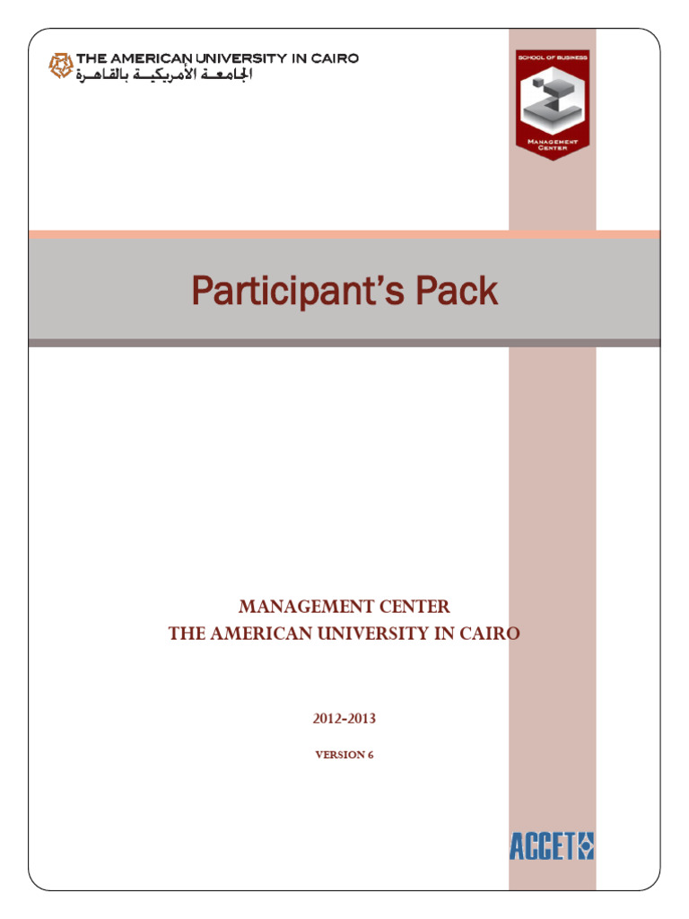 Participant's Pack - V6 - 2012-2013 | PDF
