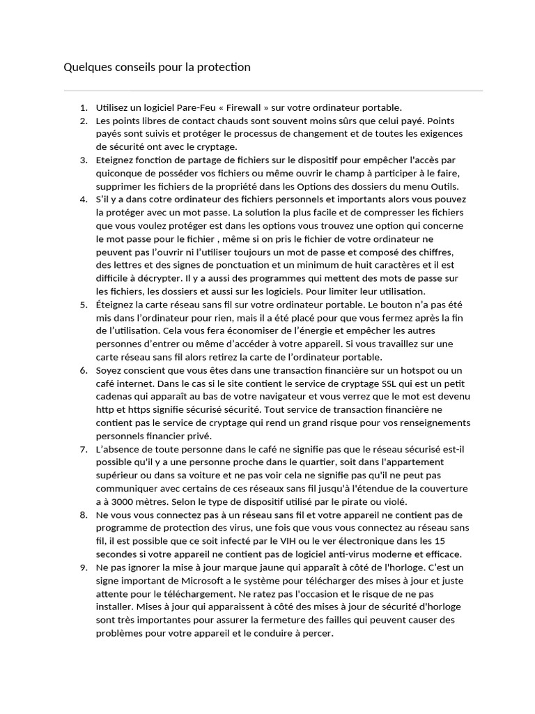 Quelques Conseils Pdf