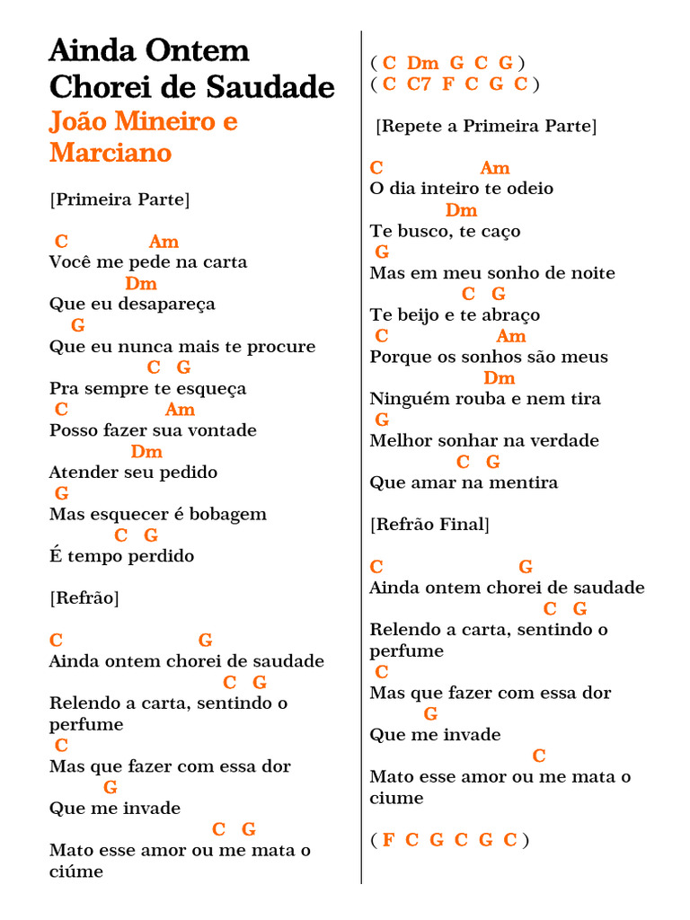 Ainda Ontem Chorei de Saudade | PDF