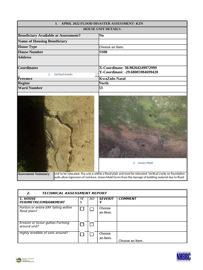 TECHNICAL ASSESSMENT FORM SEAI visual data 3