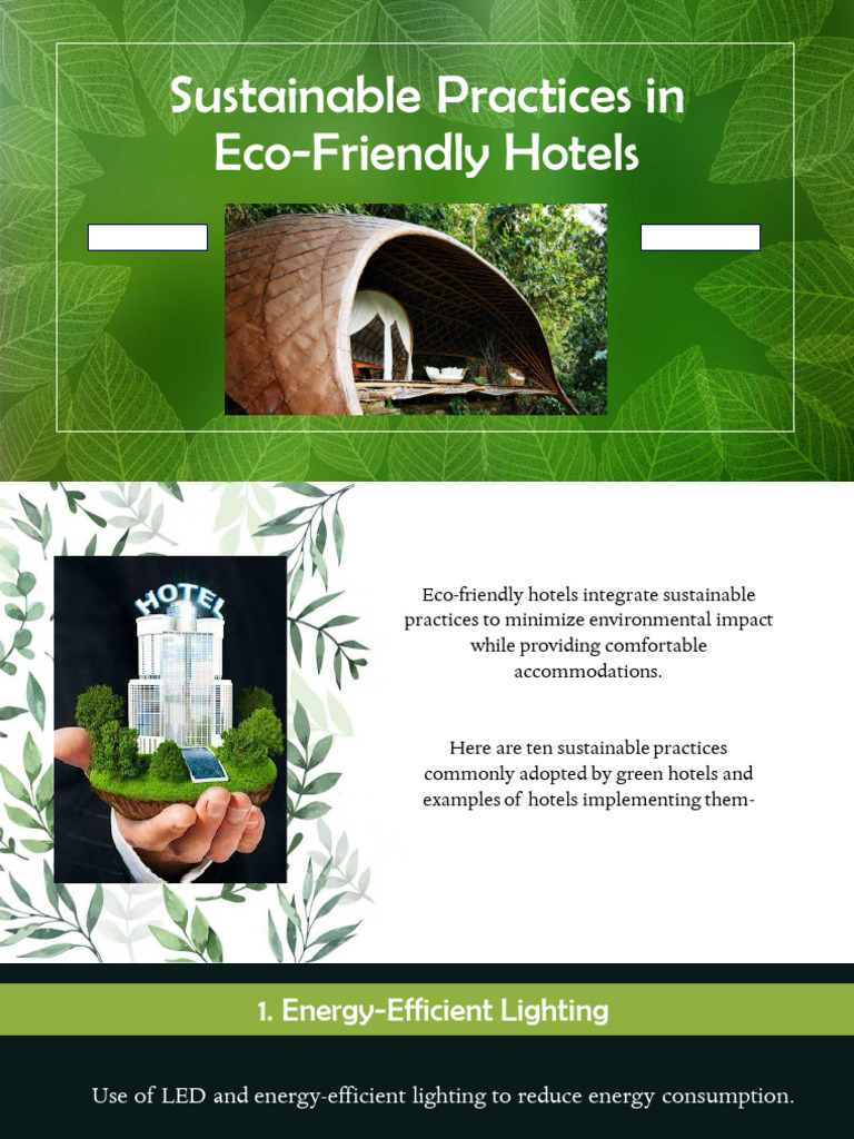 Sustainable Practices in Eco-Friendly Hotels | PDF