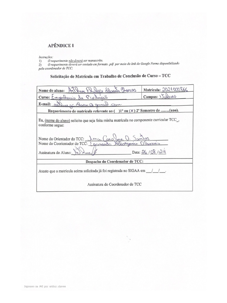 Fomulario TCC | PDF