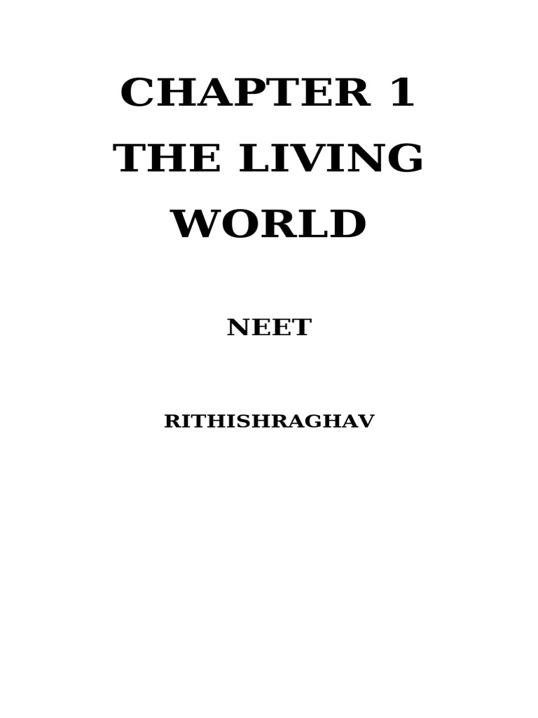 Chapter 1 The Living World | PDF