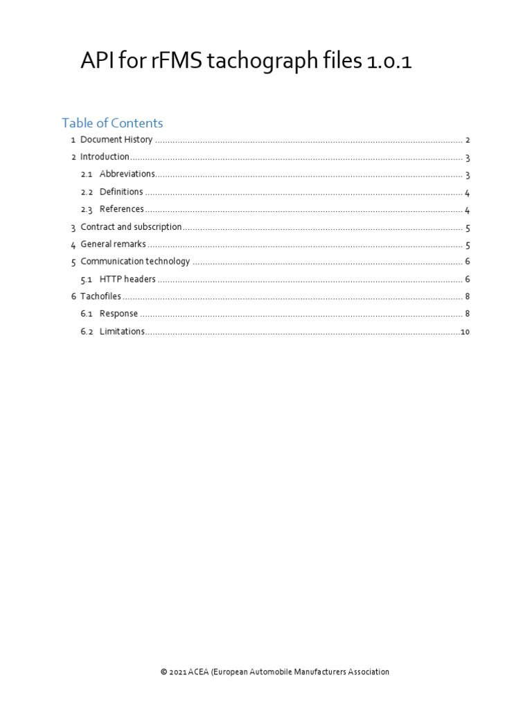 Technical Specification RFMS Tachograph Files V1.0.1 17.09.2021 | PDF