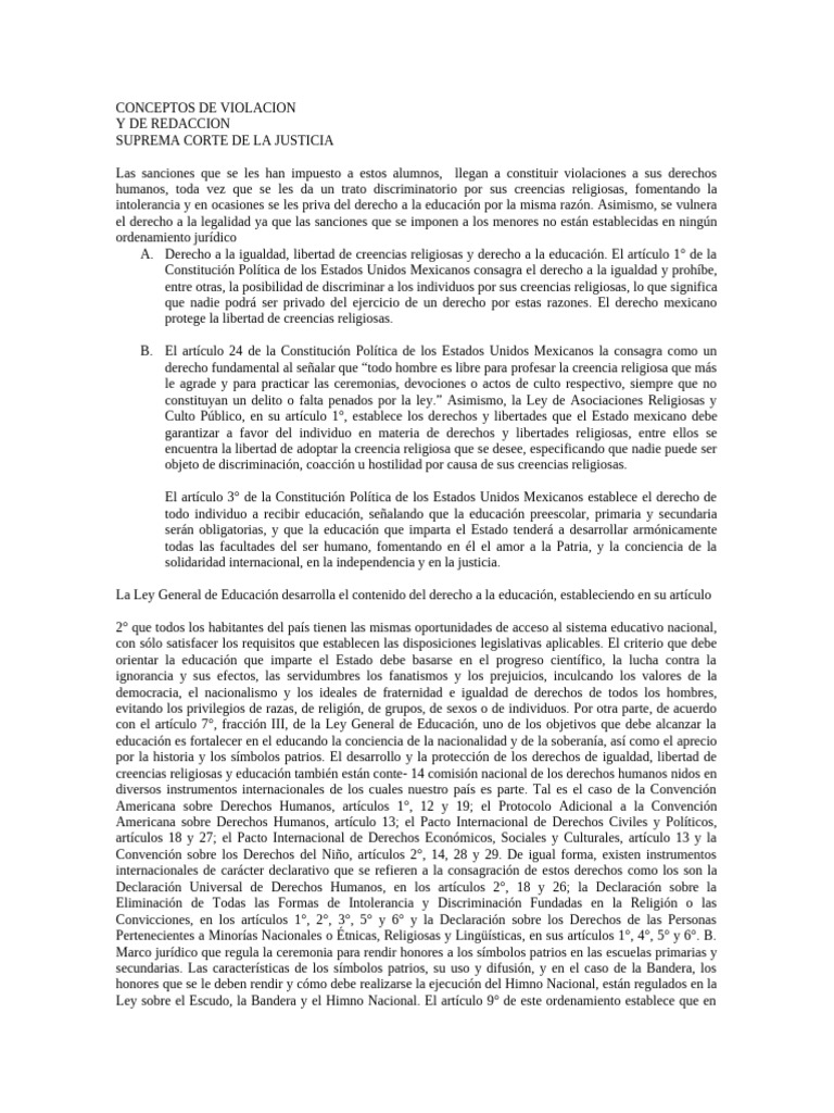 Conceptos de Violacion | PDF
