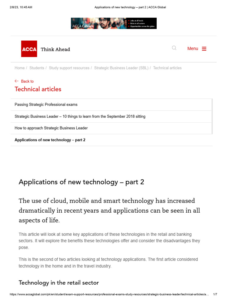 Applications of New Technology - Part 2 - ACCA Global | PDF