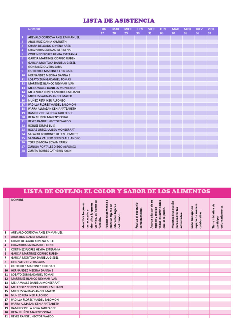 Listas de cotejo pdf