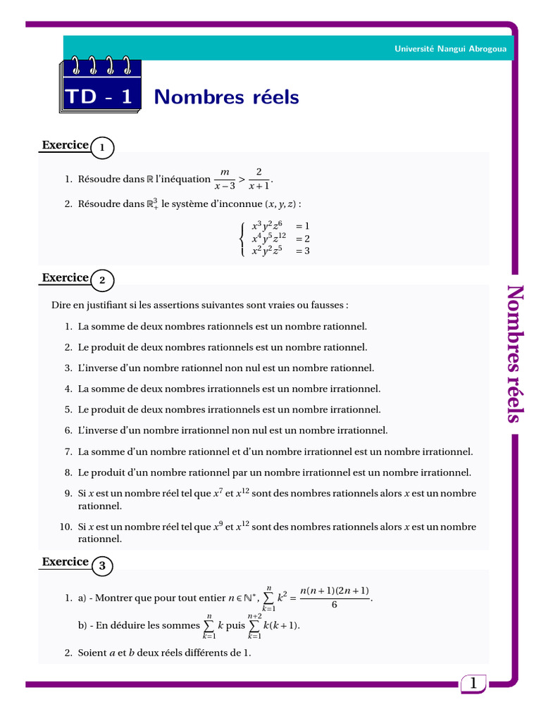 TD Analyse 1 | PDF