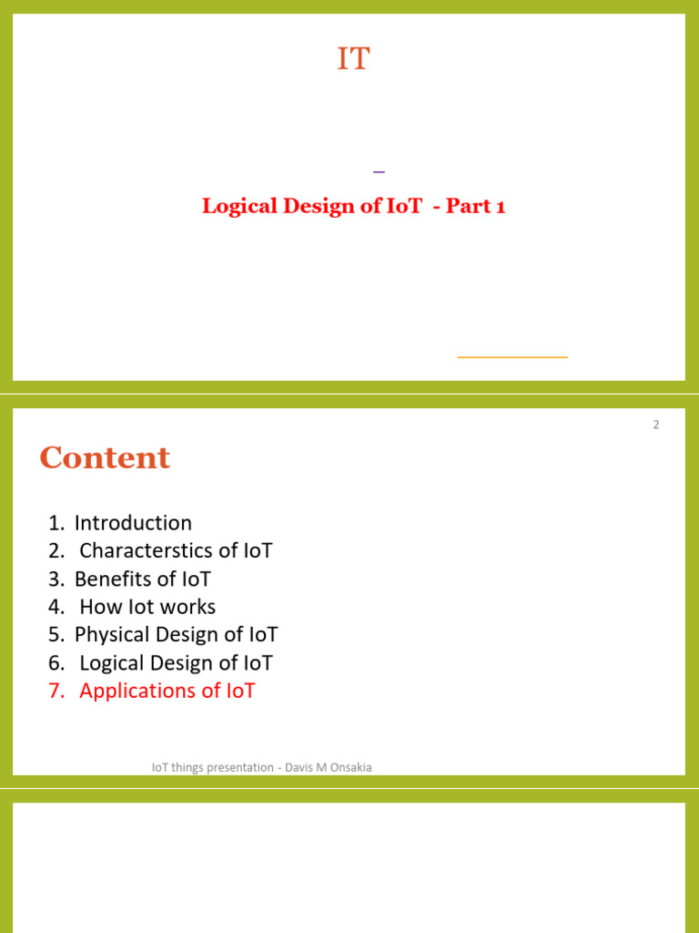 Unit 1 L-9 (IoT Applications) | PDF