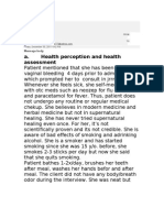 A. Health Perception and Health Assessment: Eto N Hehehe