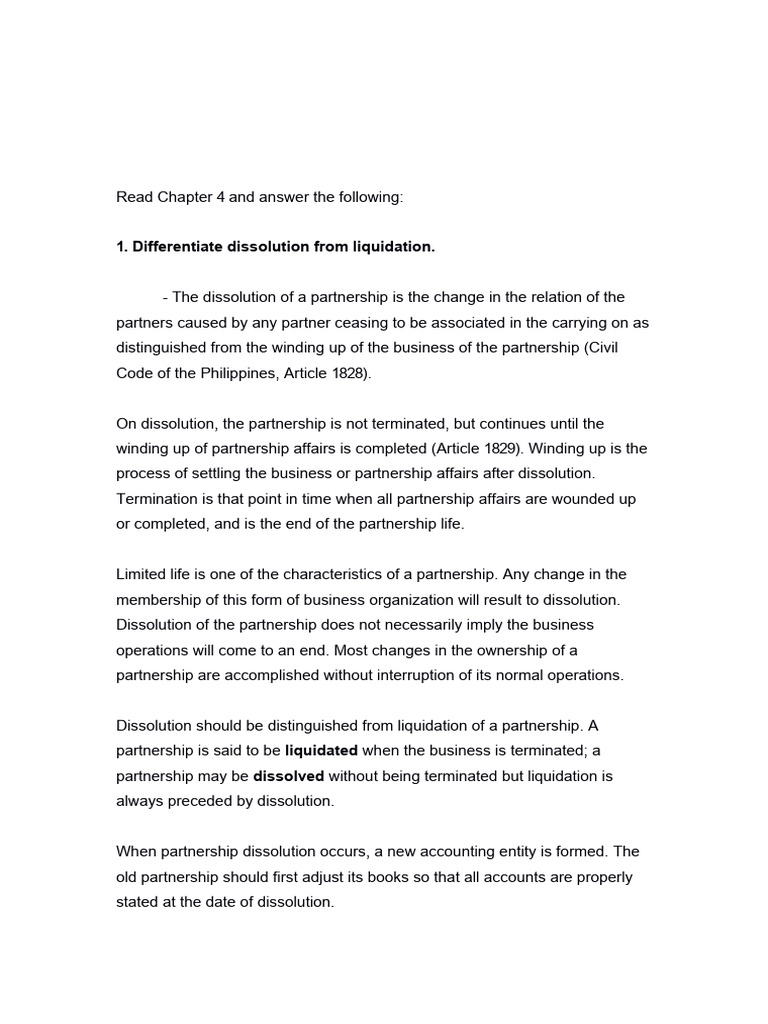 Differentiate Dissolution From Liquidation | PDF