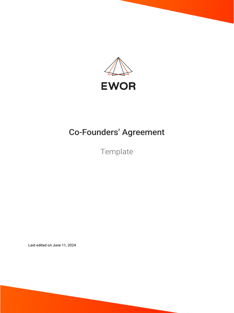 CoFounder Agreement Template PDF
