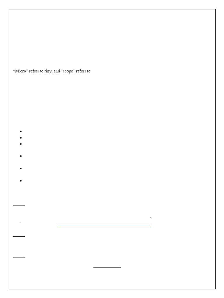Lab 1. Microscopy - Lab Manual, Rubric, 24 | PDF