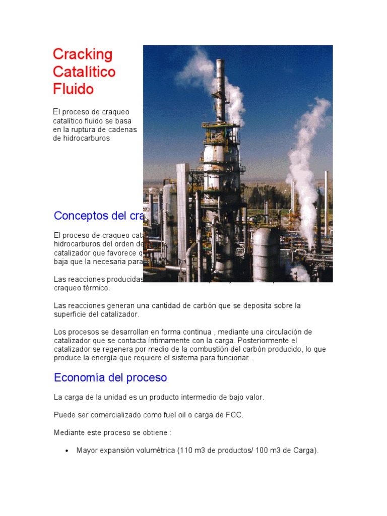 Cracking Catalítico Fluido Agrietamiento (Química) Catálisis