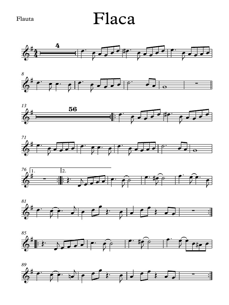 Flaca - Partes | PDF | Instrumentos musicais