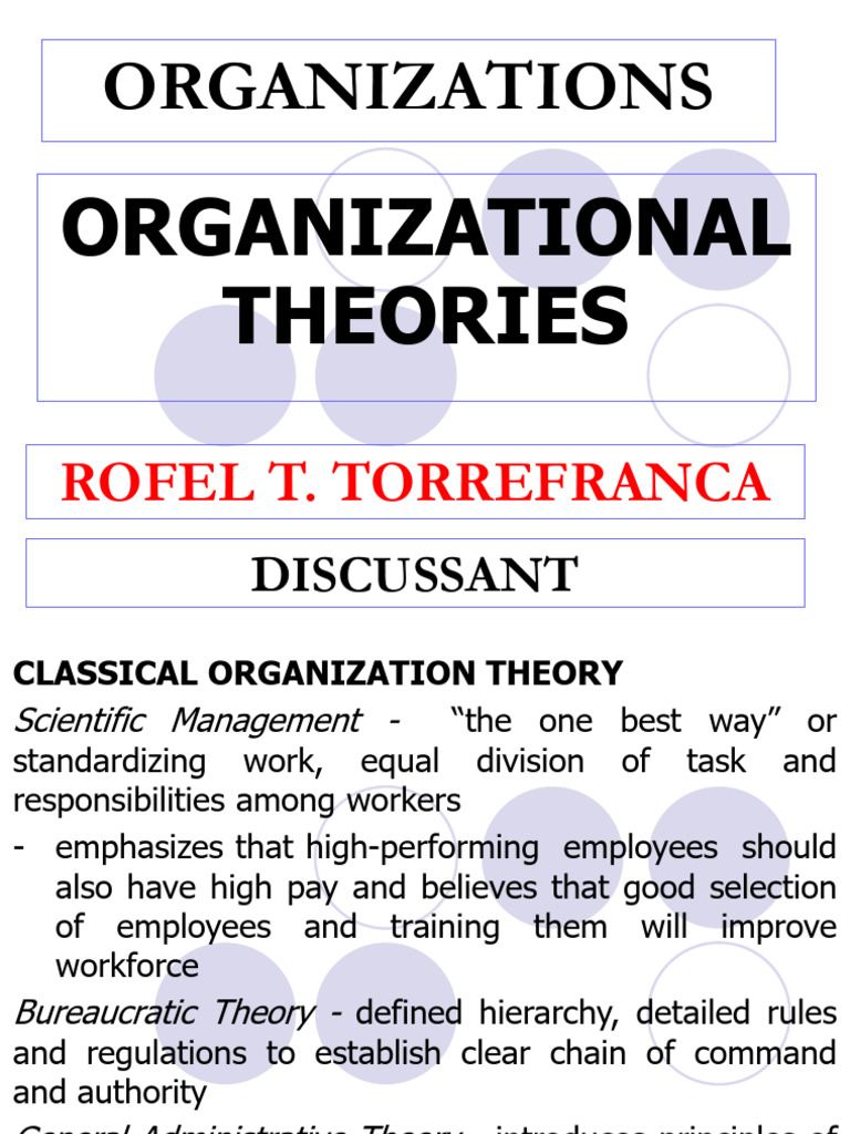 WK 8 ORG AND MAN ORG THEORIES PDF - 064304 | PDF