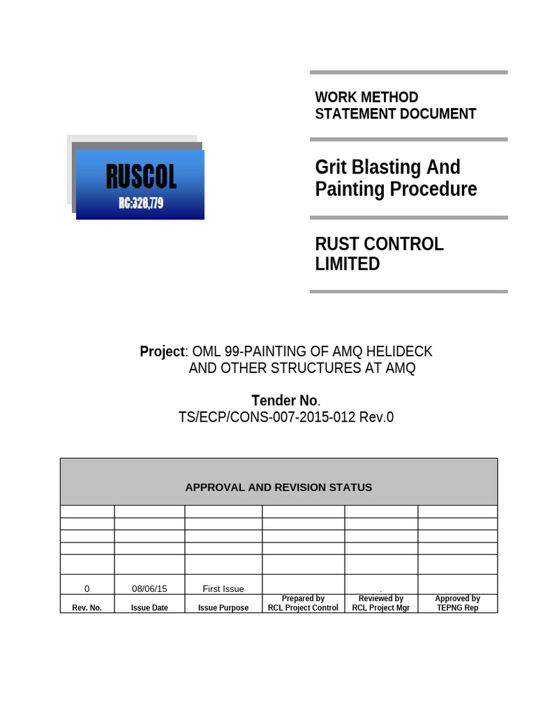Standard Blasting & Painting Procedure | PDF
