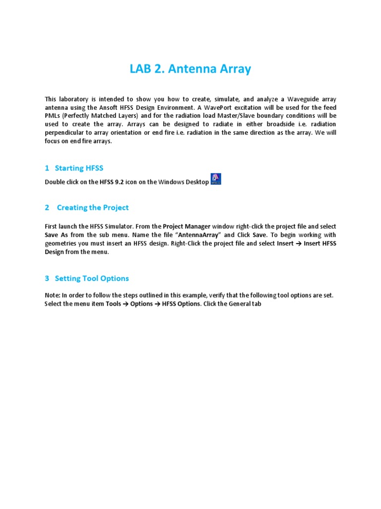 Antenna Array Design in HFSS | PDF | Antenna (Radio) | Wireless