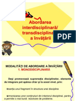 Abordarea Interdisciplinar Transdisciplinar