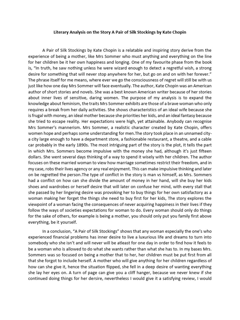 Literary Analysis On The Story | PDF
