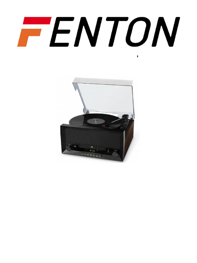 Notice D Utilisation Fenton Rp135w Platine Vinyle CD Platine Vinyle Et Lecteur Cd Et Technologie Bluetooth