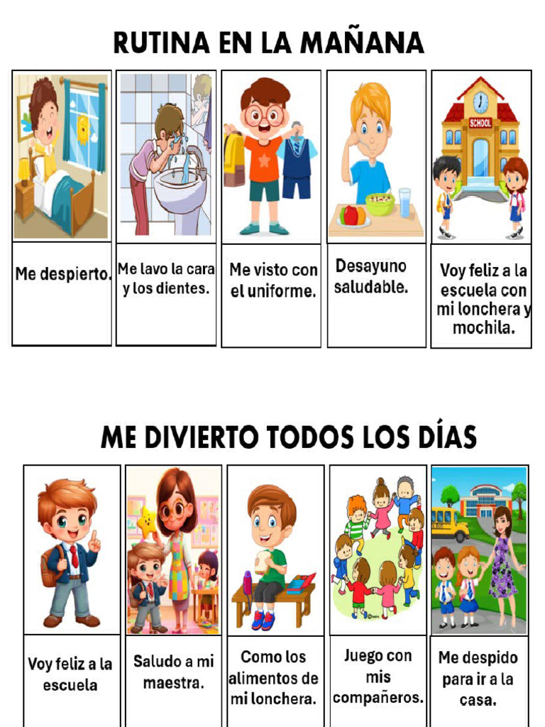 Rutina En La Ma ana Para Ir A La Escuela PDF