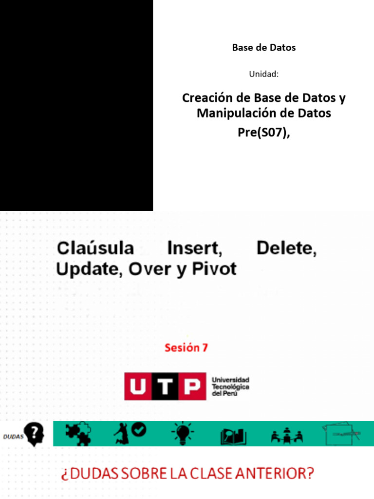 S07 - s1 - Insert - Delete - Update Over, Pivot | PDF