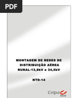 NTD-14 - Montagem de Redes de Distribuição Aéreas Rurais - 13,8kV e 34,5kV