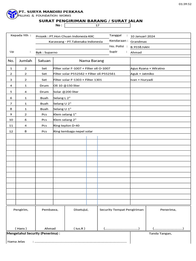 PT - Hon Chuan Indonesia KIIC 100124 No 17 | PDF