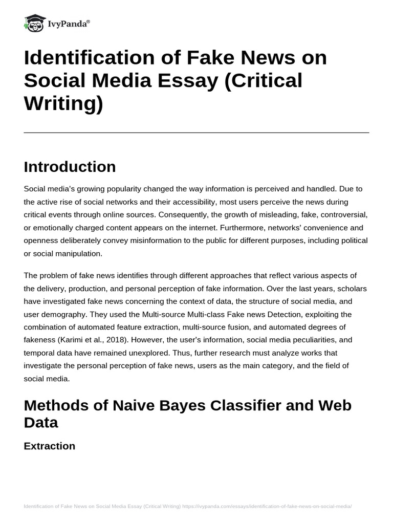 Identification of Fake News On Social Media | PDF