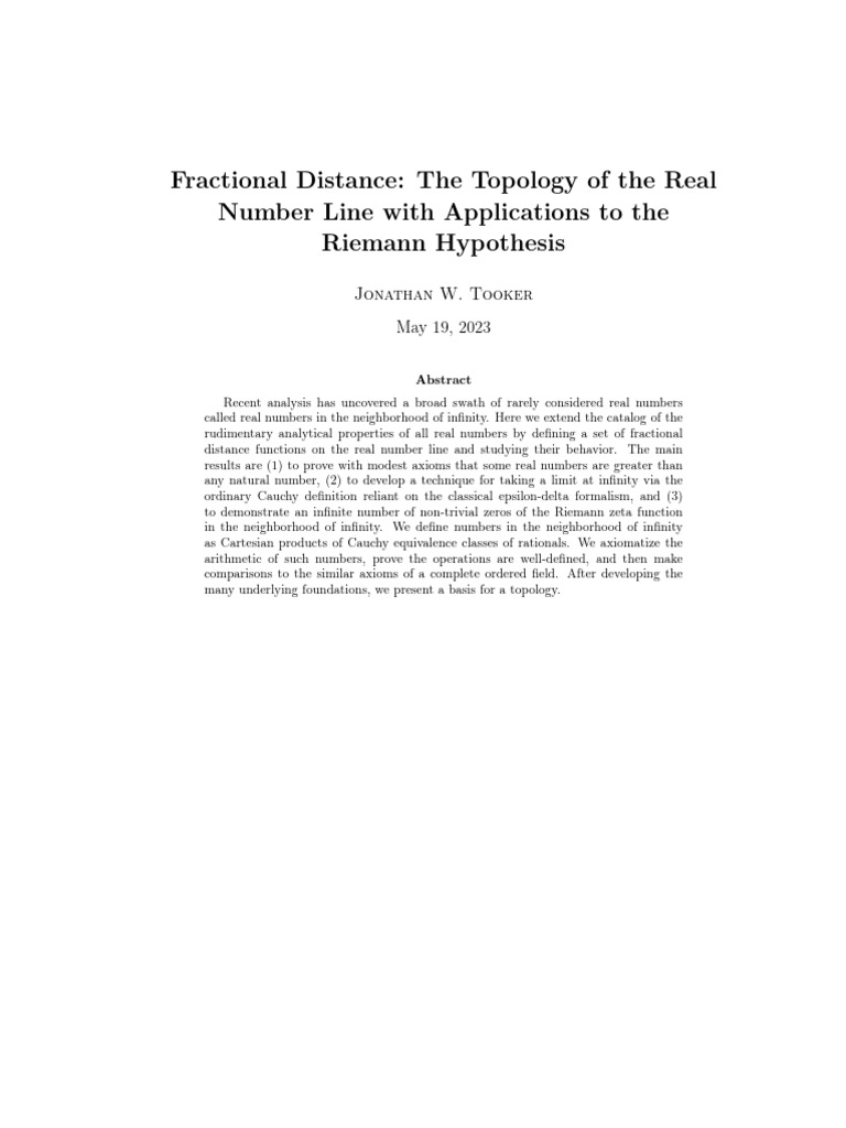 Fractional distance the topology of the real number line with