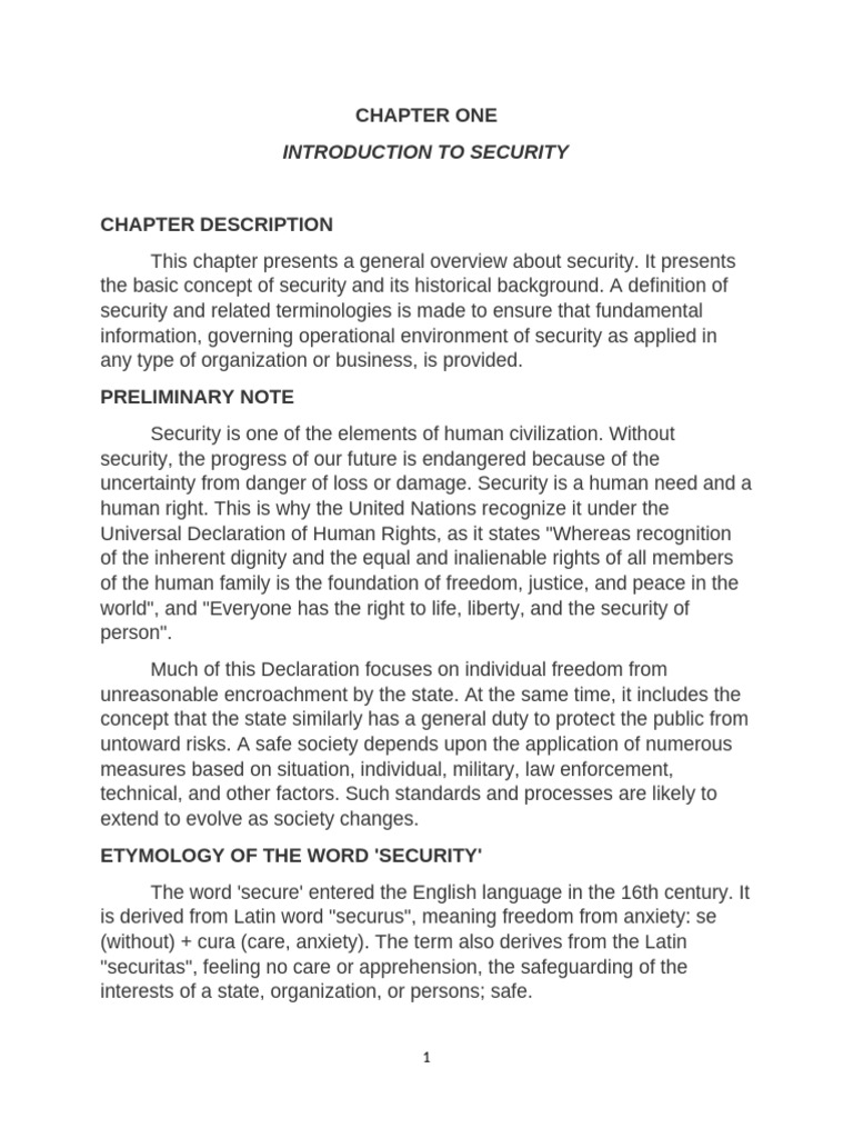 Industrial Security Management Chapter 1 3 | PDF
