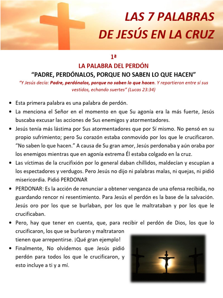 Las 7 Palabras De Jesús En La Cruz Resumen Iepccc Pdf