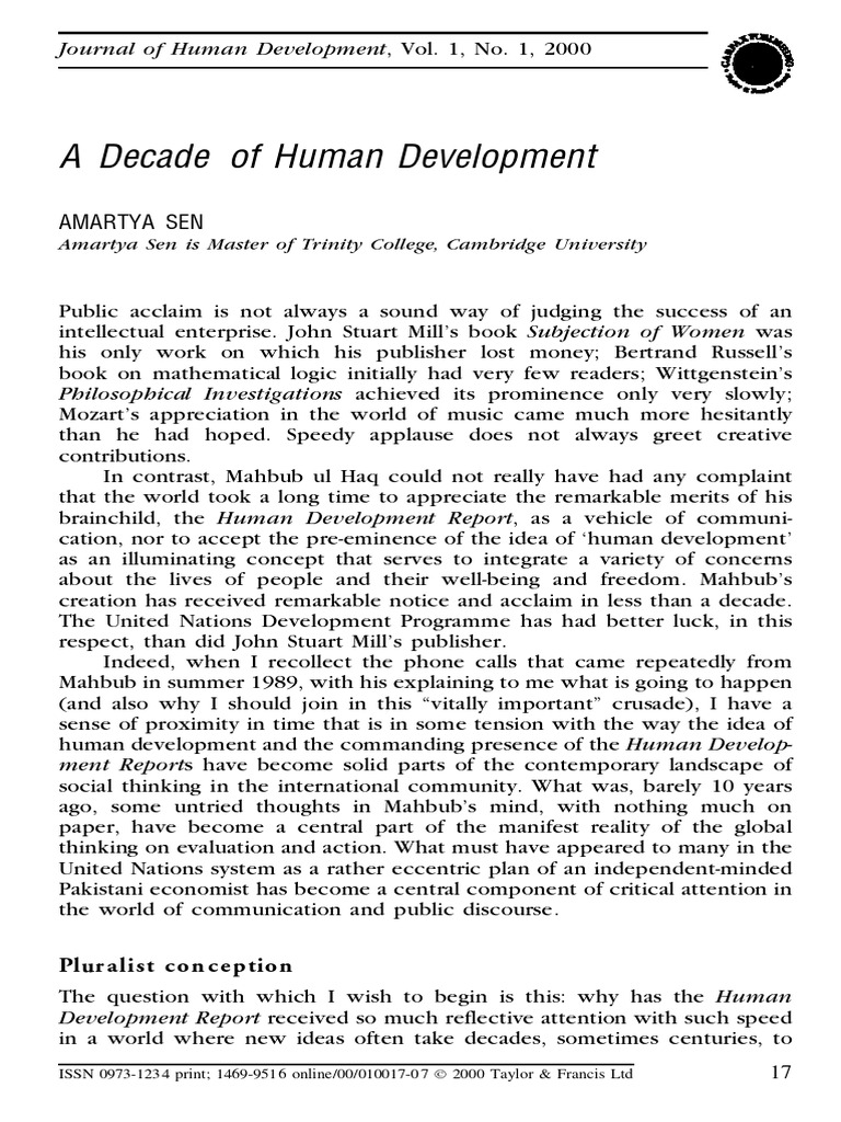A Decade of Human Development | PDF