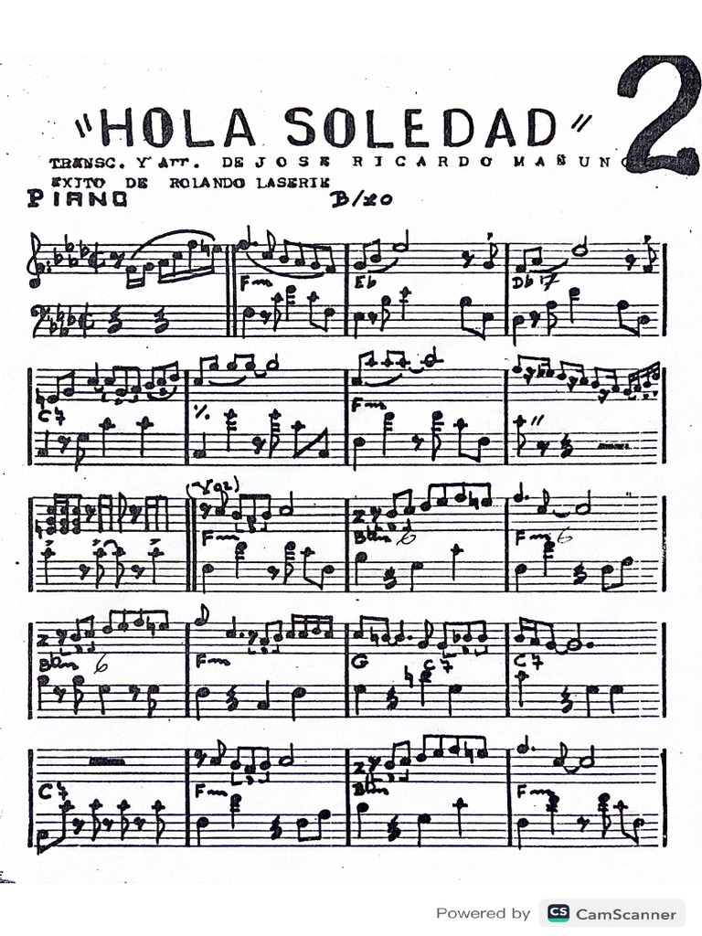 Hola soledad piano pdf