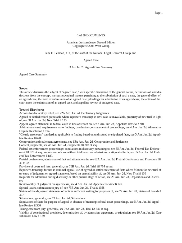 Agreed Case | PDF