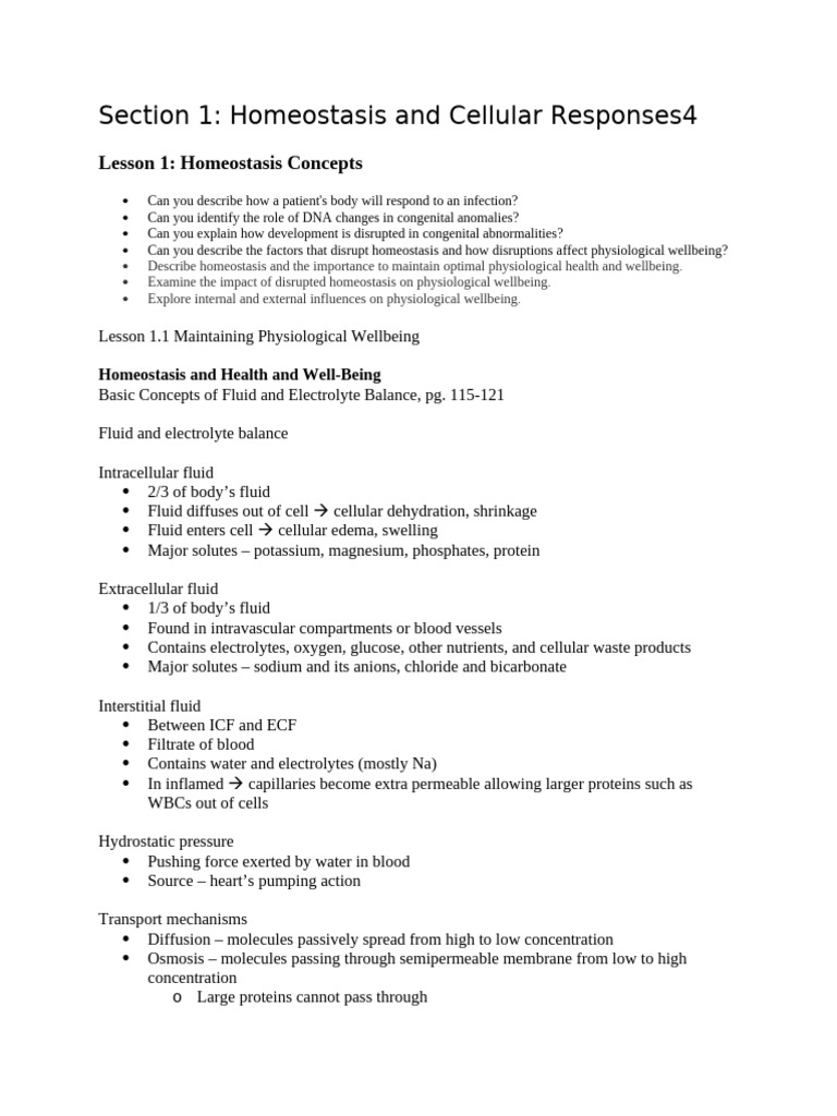 Pathophysiology - Section 1 Notes | PDF