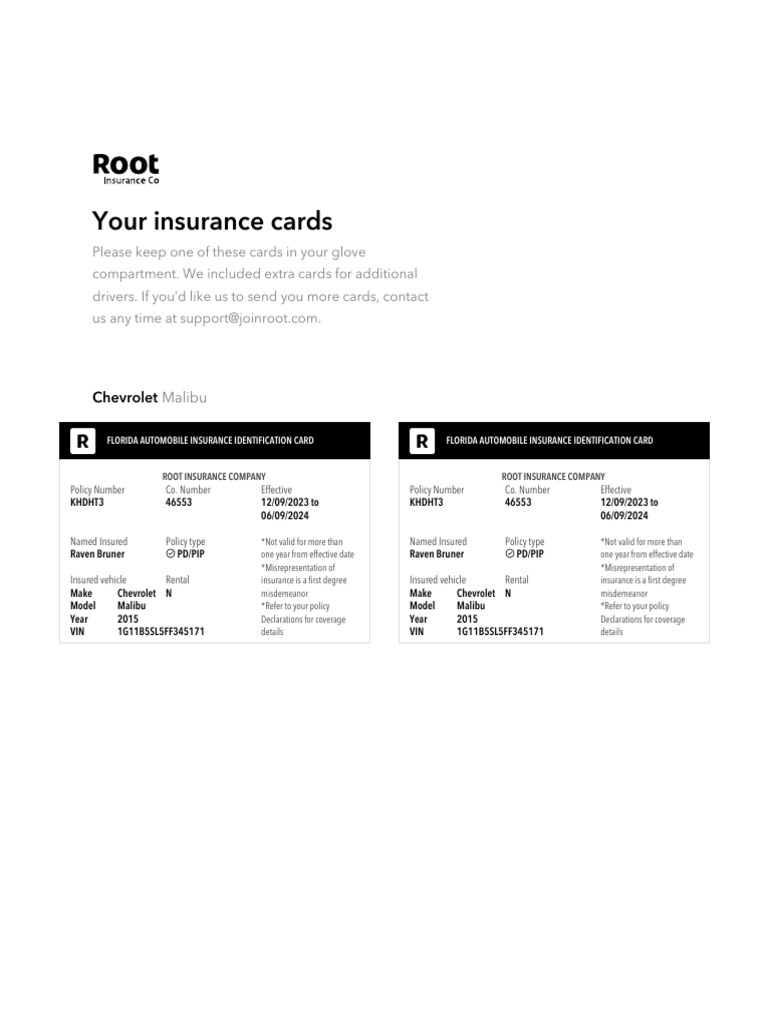 Root Insurance Cards2023!12!09 | PDF